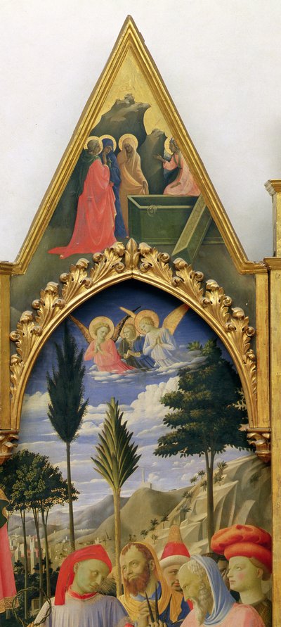 Altaarstuk van Santa Trinita, lijst en pinakels door Lorenzo Monaco (detail) door Fra Angelico